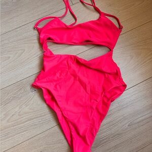 LOVERS + FRIENDS - Neon Pink Monokini One Piece Swim Suit